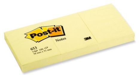 Post-It Viestilappu 38 x 51 mm keltainen